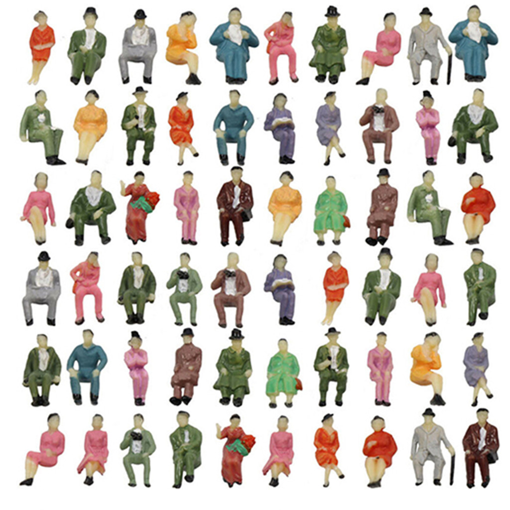 Jual 60pcs HO Scale 1:87 All Seated Passenger People Sitting Figures 30 ...