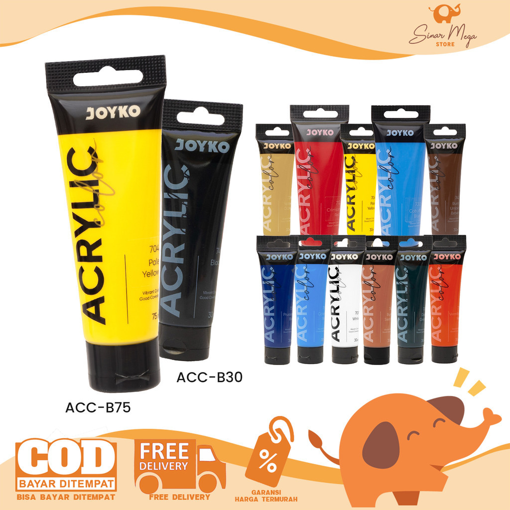 Jual Joyko Acrylic Color 75ml ACC-B75 / 30 ML ACC - B30 - Cat Akrilik ...