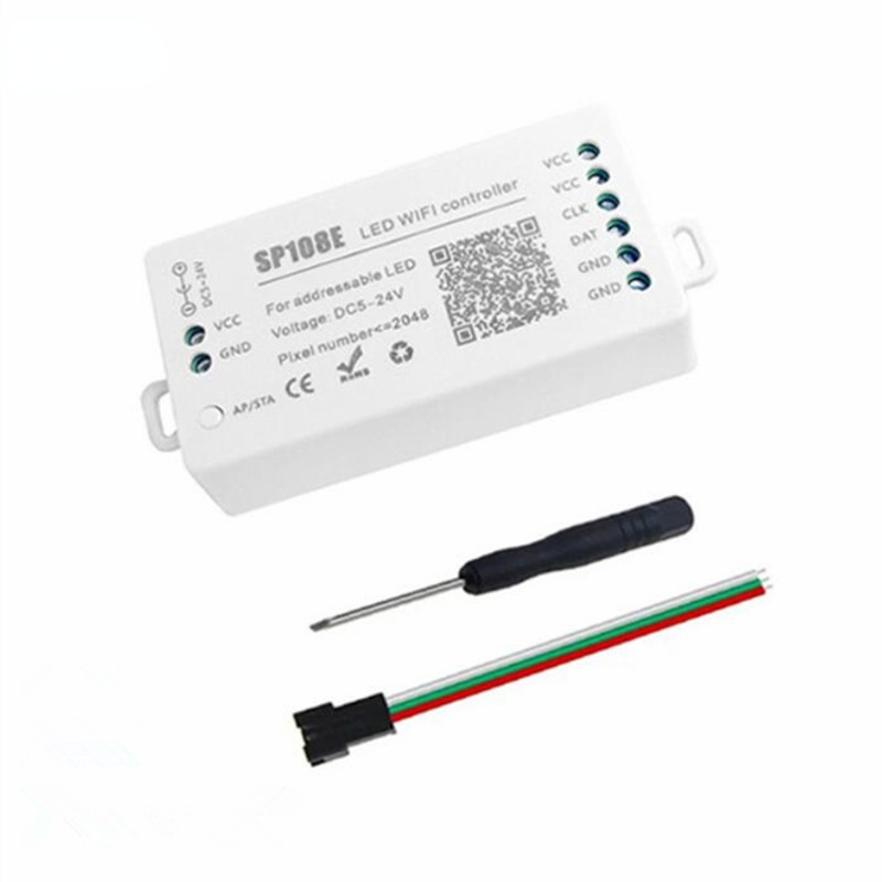 Jual DC 5V 12V 24V SP108E LED SPI pixel WIFI Controller by smart phone ...