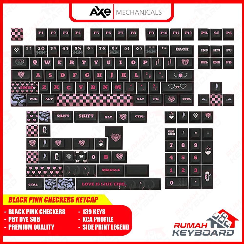 Jual BLACK PINK CHECKERS KEYCAP - AXE MECHANICALS - Side Print - KCA ...