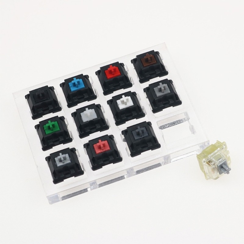 Jual 12 Cherry MX Switches Keyboard Tester Clear Keycaps Sampler PCB ...
