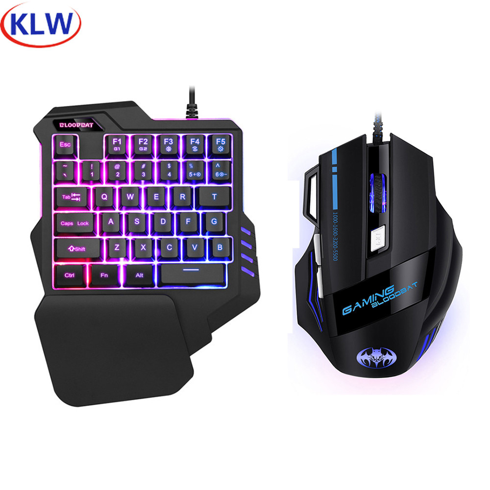 Jual Gaming Keyboard And Mouse Combos RGB Backlit One-Handed Keypad ...