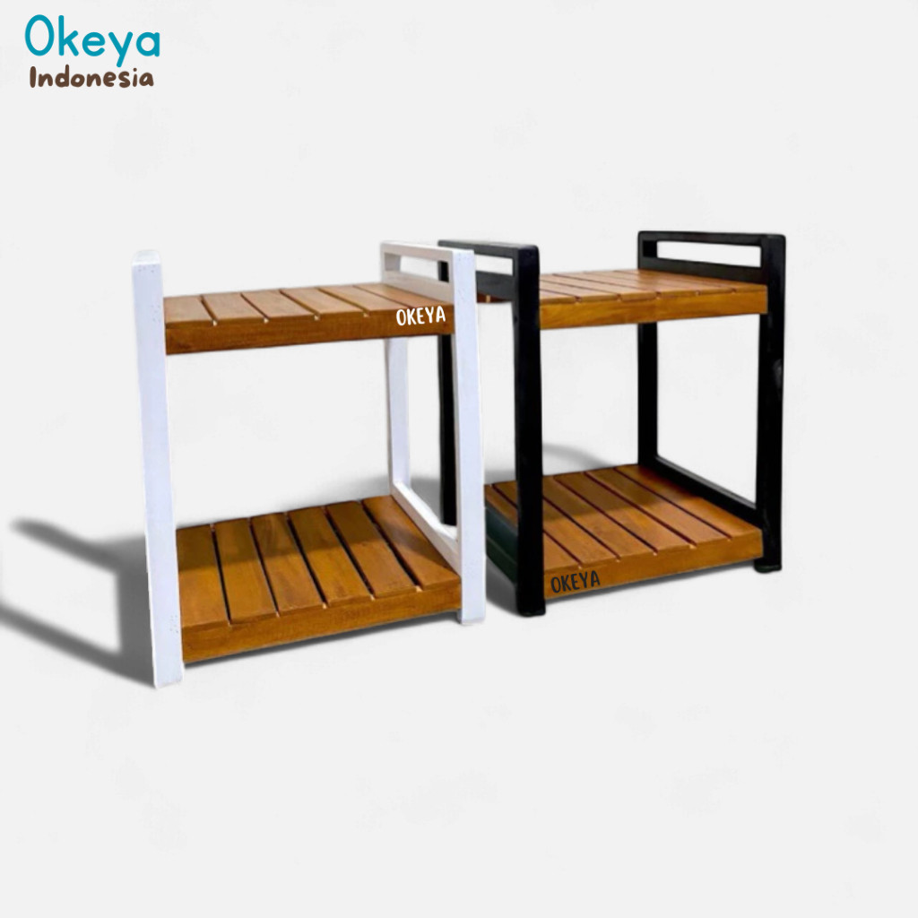 Jual PRODUK PILIHAN Meja Dispenser Galon Rak Rice Cooker Rak Kayu Warna ...