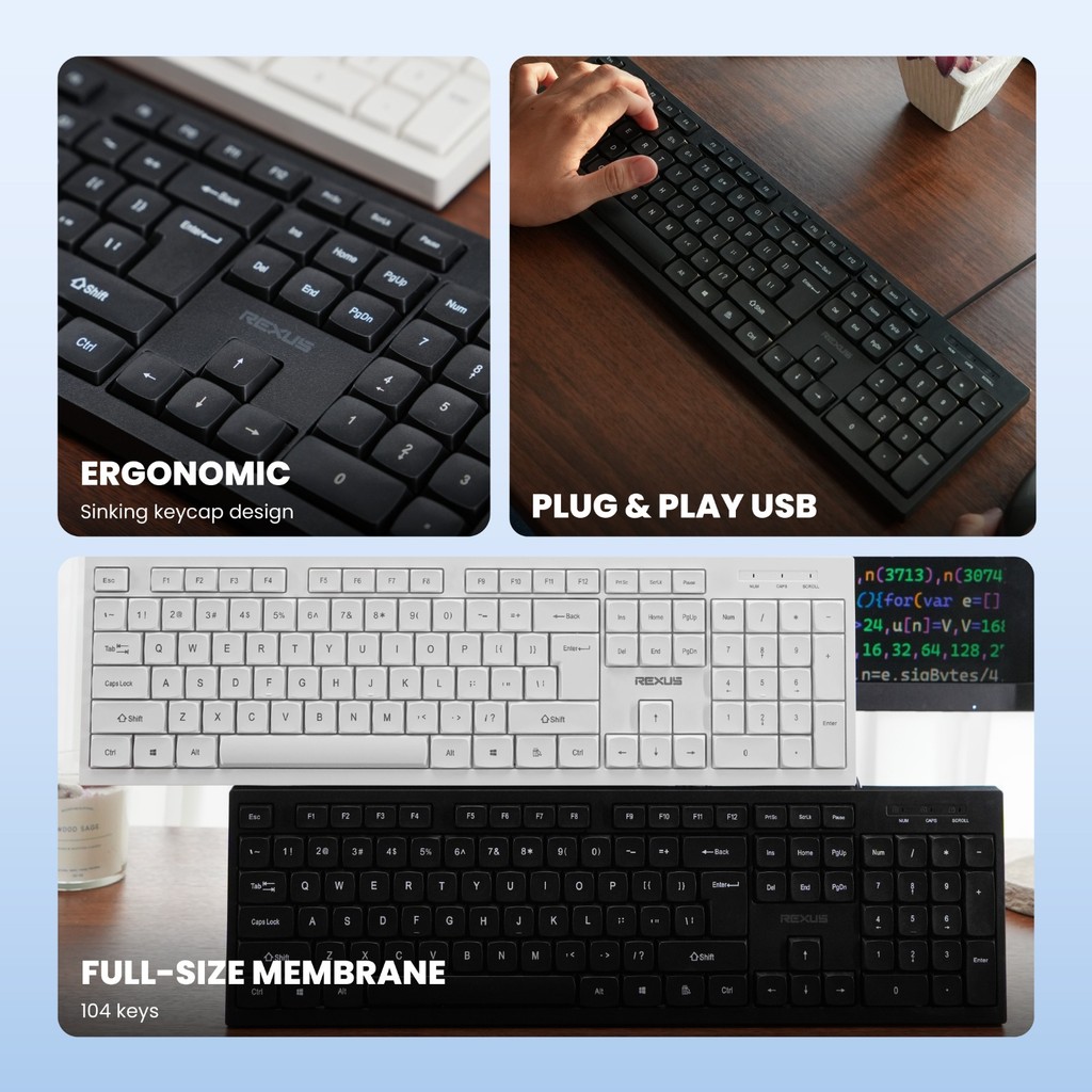 Rexus K293 Keyboard Office Wired Full Size Membrane (2)