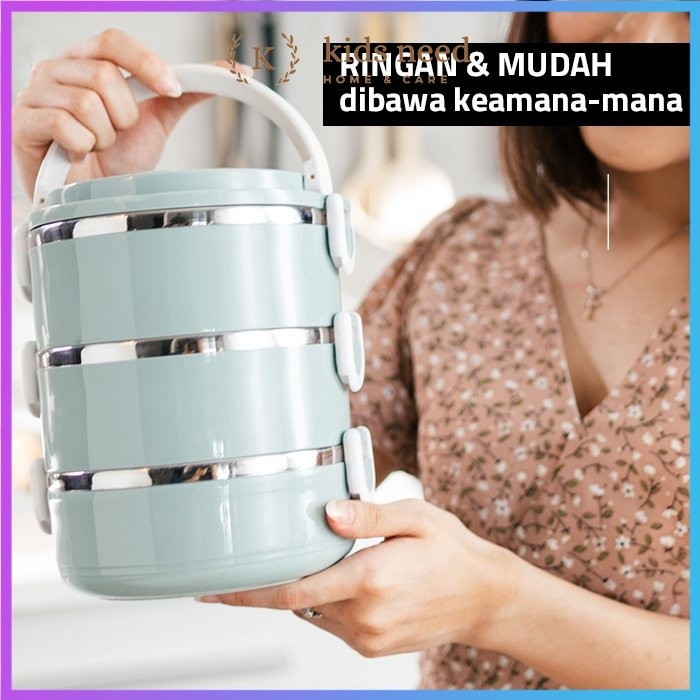 Jual Rantang Stainless 2 dan 3 SUSUN tahan panas Rantang Susun Lunch ...