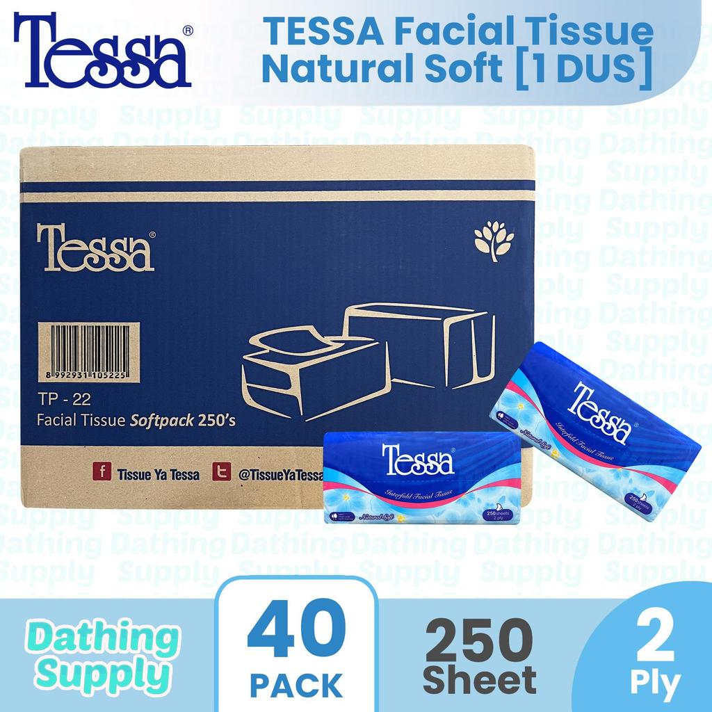 Jual GROSIR Tessa Facial Tissue Isi 250 Sheet - 2 Helai / 1 Dus Isi 40 ...