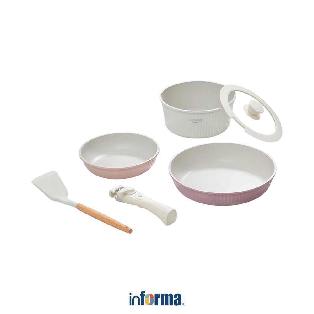 Informa Cooking Color Krystal Perlengkapan Masak Detachable Aluminium Set 6 pcs - Mix Cooking Set Kitchenware Alat Dapur Cookware