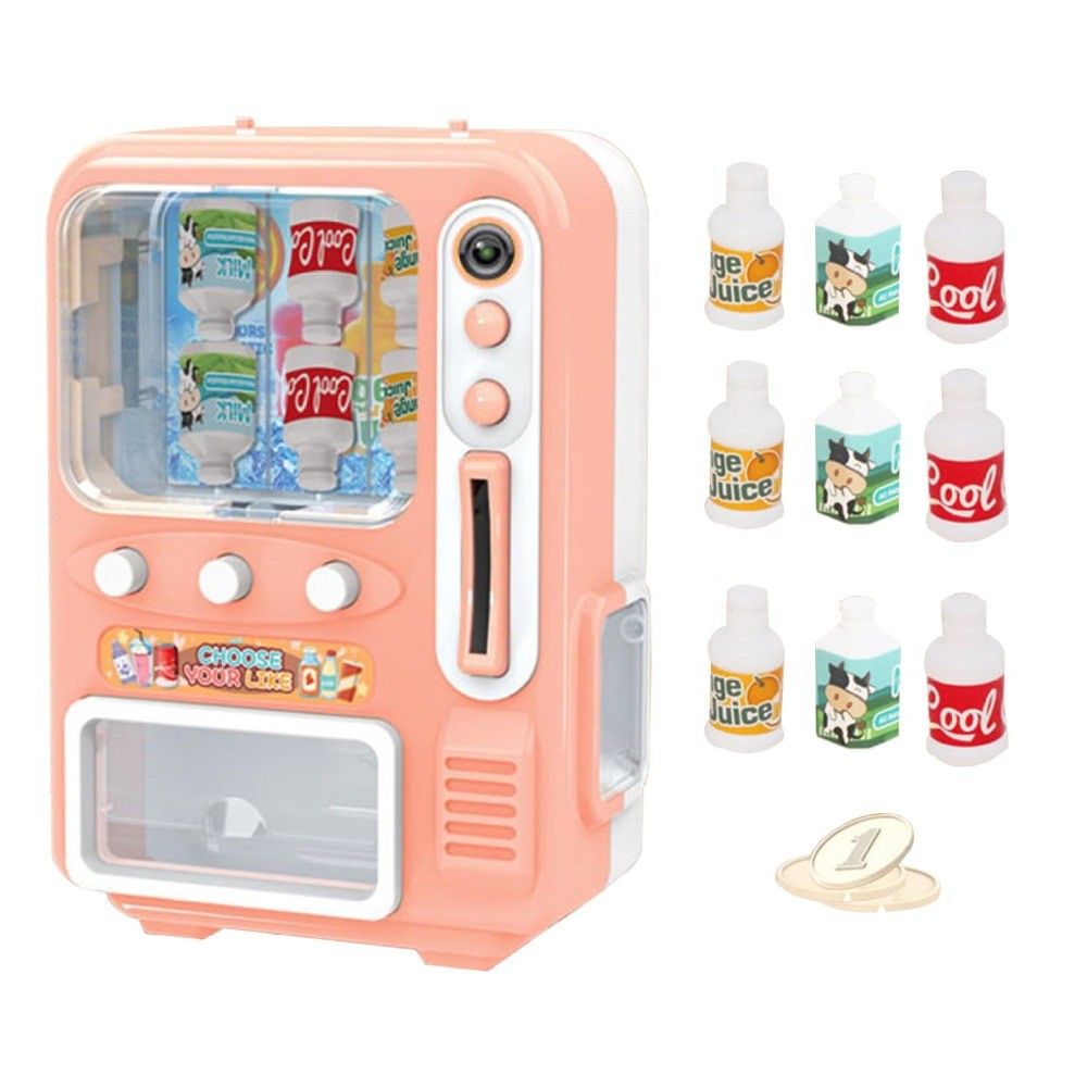 Mini Drink Vending Machine Toy Automatic Coin-Operated Multi-Functional  Vending Machine Drinks Prop Beverage Machine