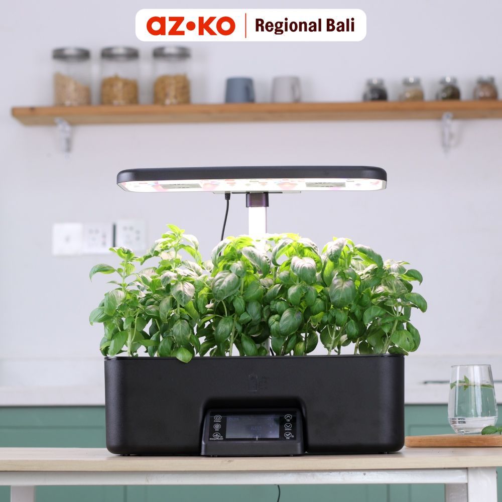AZKO Soleil Pot Indoor Hydroponic Planter Dengan Display - Hitam Grow Kit Smart Garden Perlengkapan Aksesori