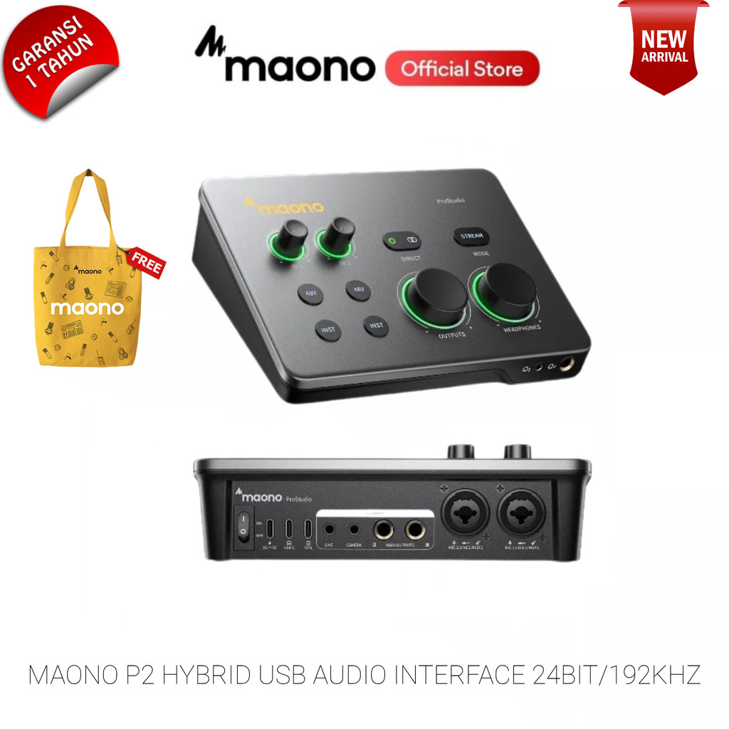 Jual MAONO P2 Hybrid USB Audio Interface Dual XLR 56dB Gain for PC ...