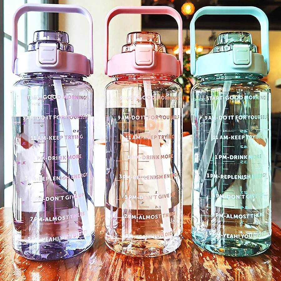 Jual CG Botol Air Minum Anak 2 Liter 2000 ML Jumbo Dengan Sedotan dan ...