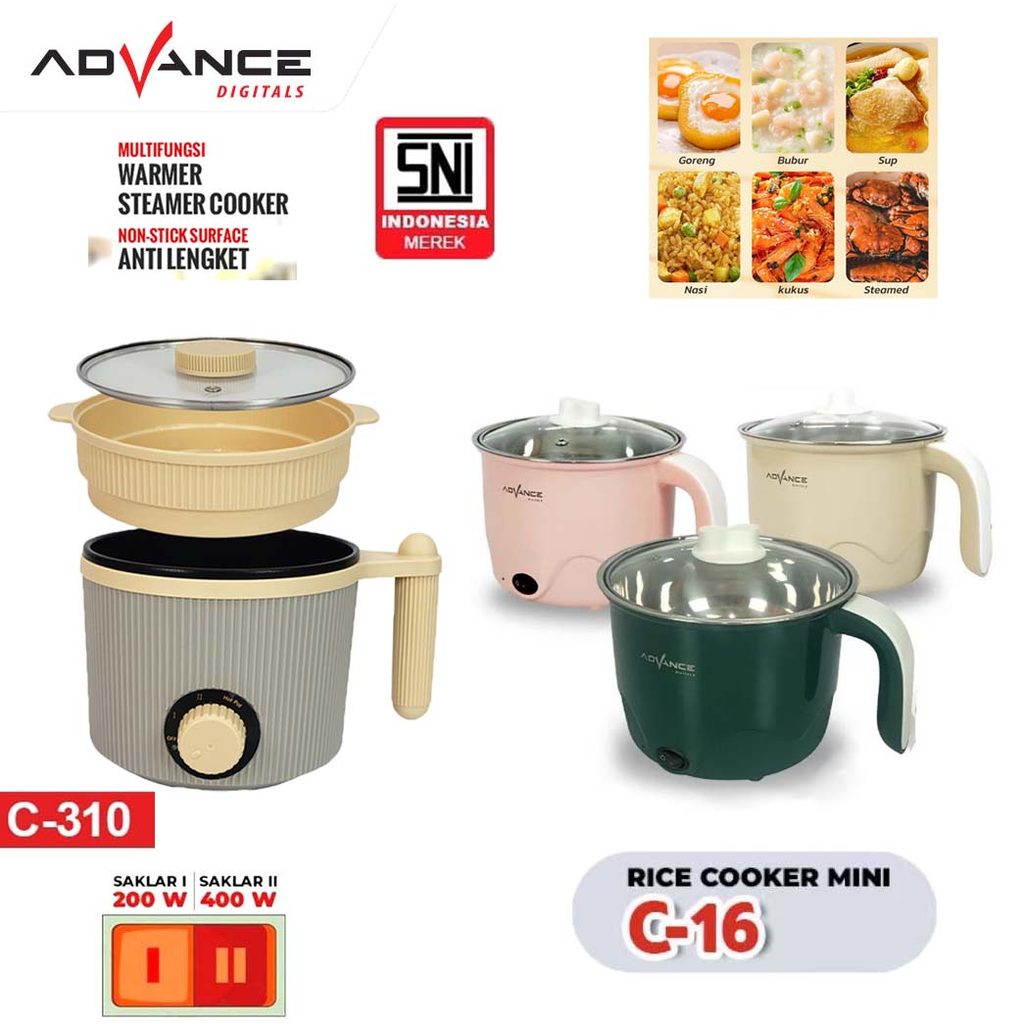 [Garansi 1 Tahun] Advance Panci Listrik Multifungsi 1.5L Panci Kukusan Steamer Jumbo Panci Eletrik 16/310