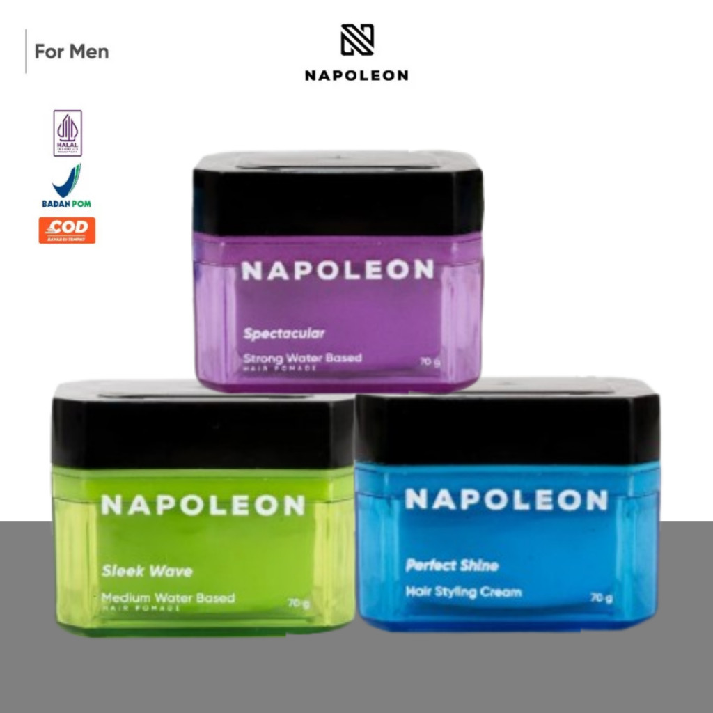 Jual Napoleon Hair Styling Cream & Pomade Rambut Waterbased 70g ...