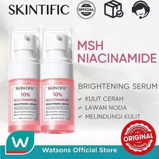 SKINTIFIC - Niacinamide Brightening Serum 20ml | Serum Mencerahkan Dark Spot Tumpas Komedo anti aging Whitening Brightening anti acne Eksfoliasi Mengangkat Sel Kulit Mati Exfoliating with MSH Niacinamide Arbutin Acid Ceramide