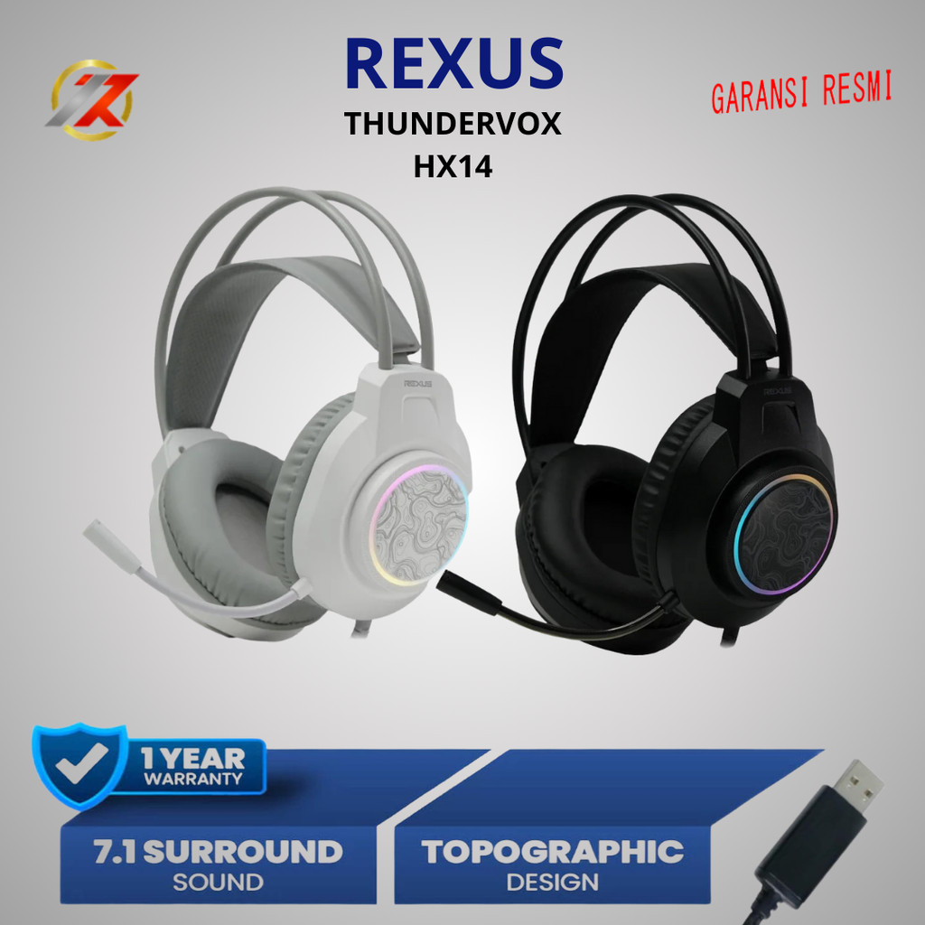 Jual REXUS THUNDERVOX HX14 RGB USB V.7.1 HEADSET GAMING | Shopee Indonesia