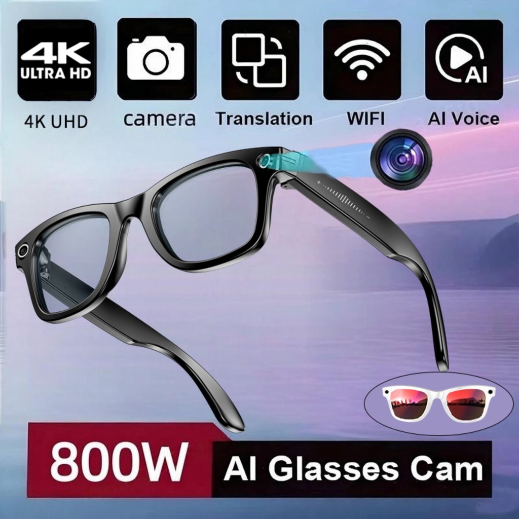 Jual 4K HD Smart Glasses AI GPT Camera BT&WIFI Call 270Mah Voice ...
