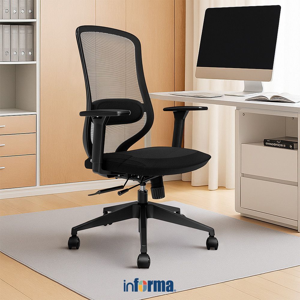 Jual Informa Sieben Koda Kursi Kantor Sandaran Rendah - Hitam/Biru ...