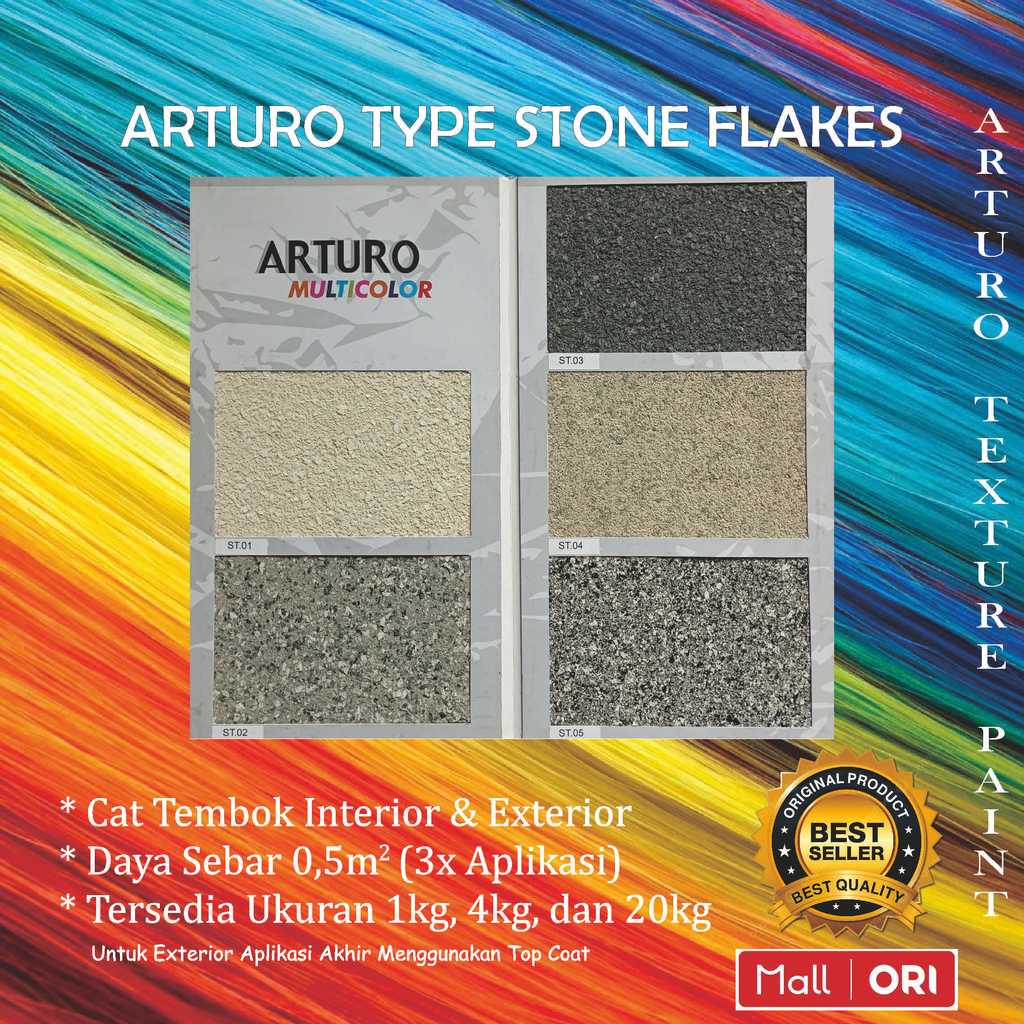 Jual ARTURO Type Stone Flakes Klg 1kg ST Cat Texture Tone Tekstur ...