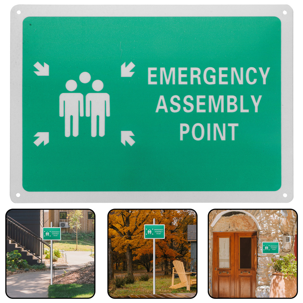 Jual Emergency Assembly Point Sign Lightweight Aluminum Safety Reminder ...