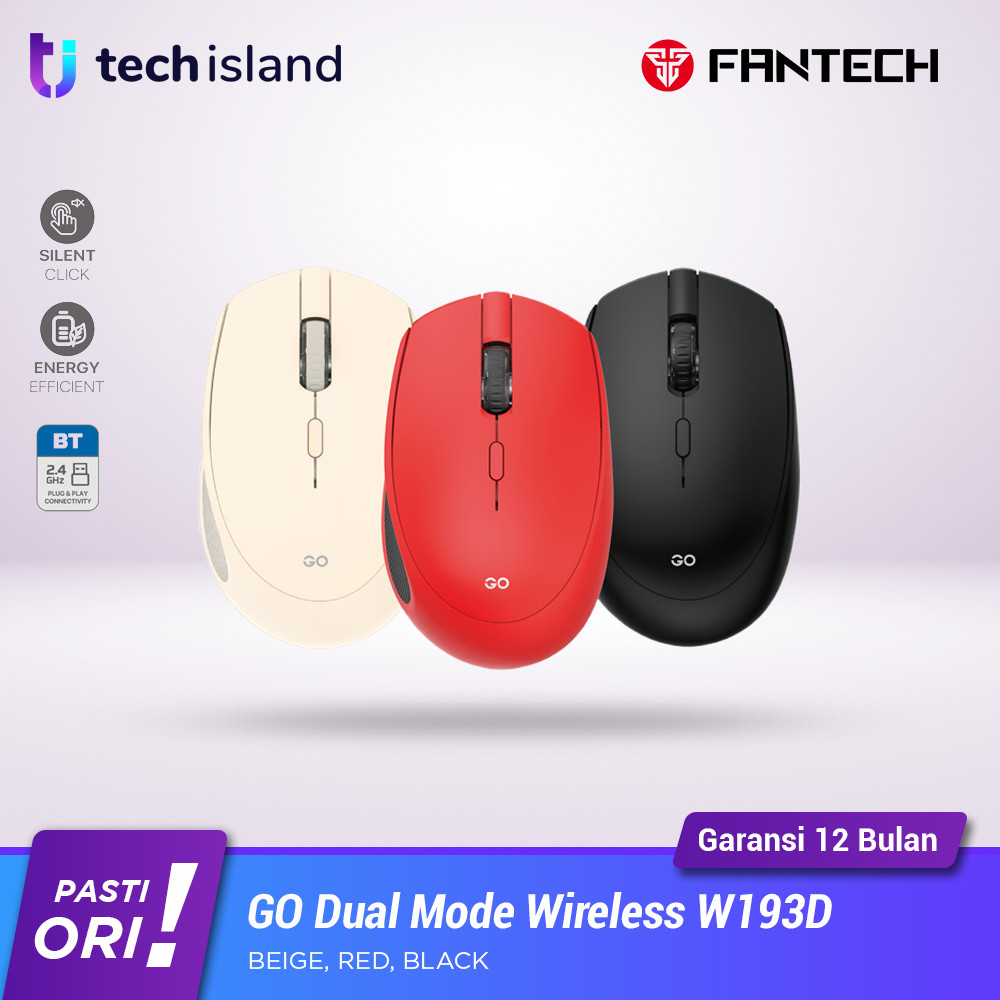 Jual Fantech W193D Mouse Wireless Mouse Office Silent Click Dual Mode ...