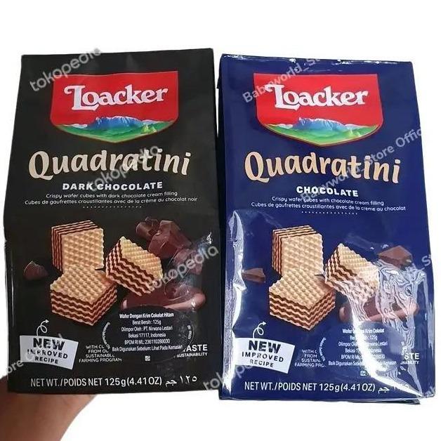 Jual Loacker Quadratini Wafer Import 125gr Rasa Chocolate / Dark ...