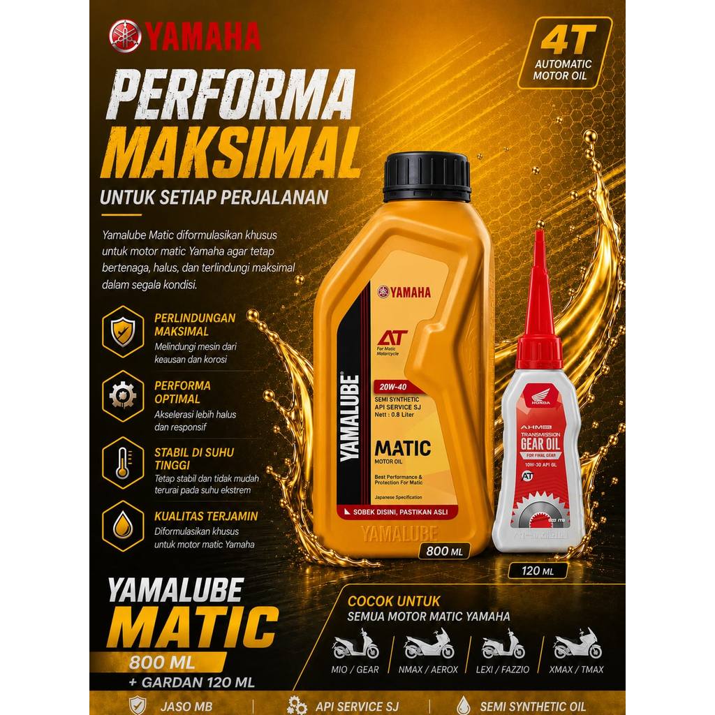 Yamalube Matic & Gear Package 800ml+100ml