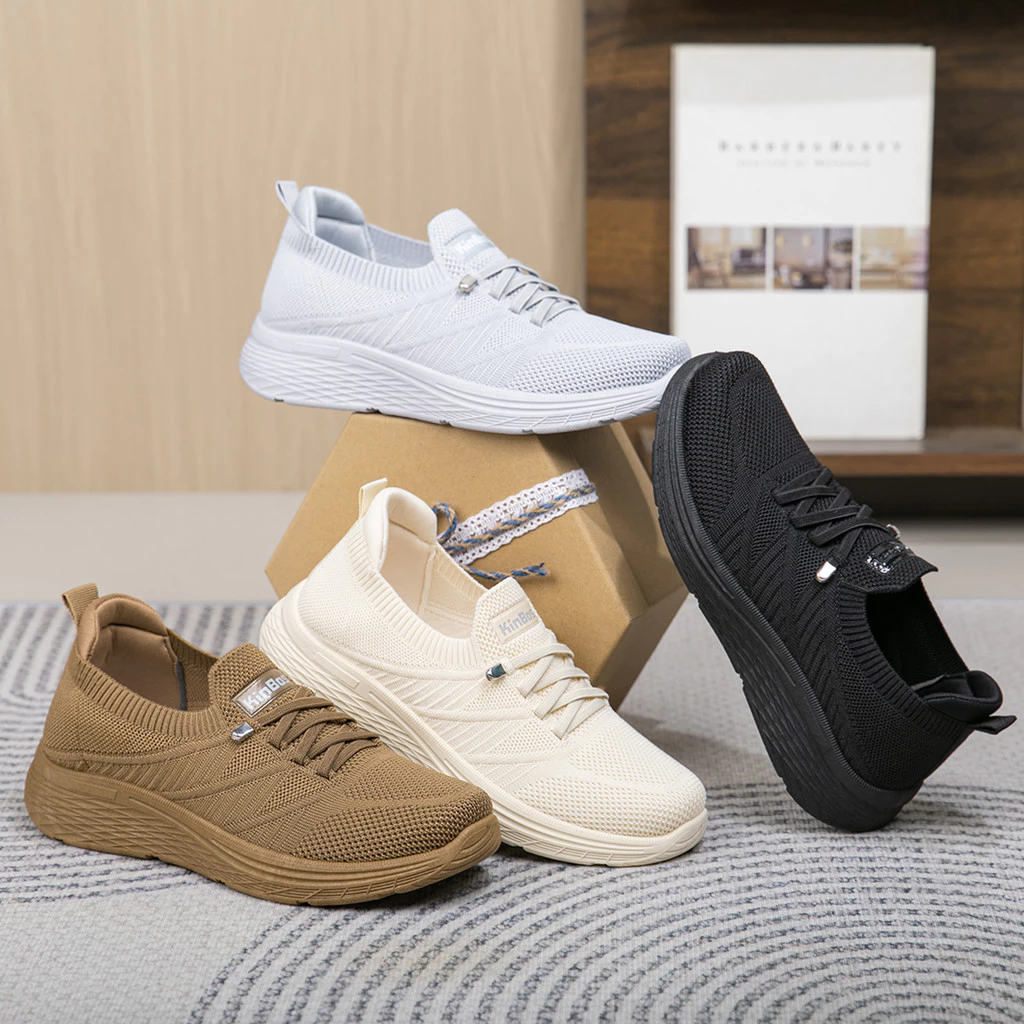 Sepatu Slip On Wanita Sneakers Rajut Casual OM910-HB