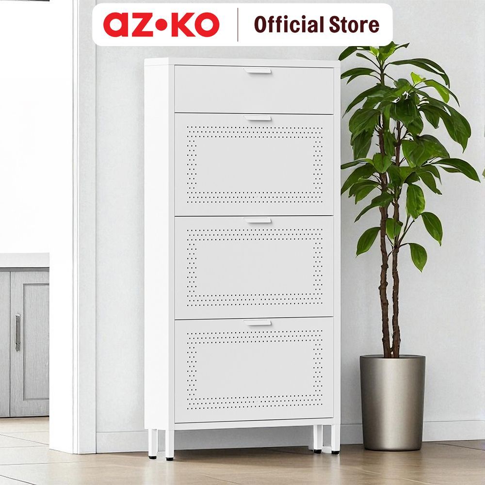 Jual AZKO Stora Kabinet Sepatu 3 Tingkat Dengan Laci - Putih Shoe Rack ...