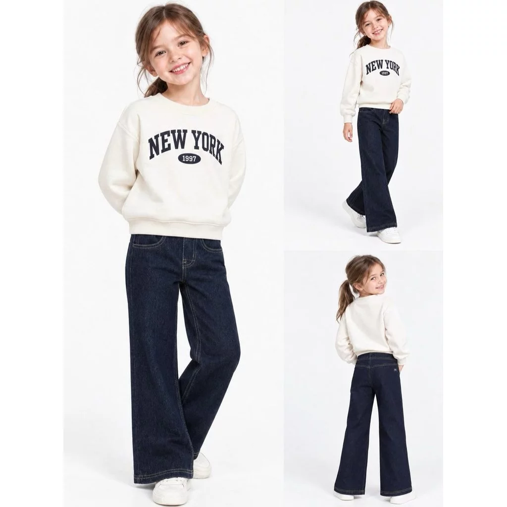 Celana Jins Anak Cewe TEA Kids Denim Stretch Flare Pants - 3137