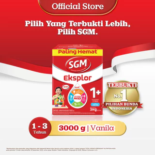SGM Eksplor 1+ dengan IronC Susu Pertumbuhan Rasa Vanilla 3000GR