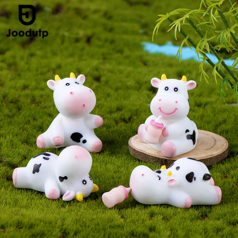JOODUTP Sapi Lucu Berkebun Bonsai Dekorasi Lanskap Mikro Ornamen Lumut Kerajinan Resin