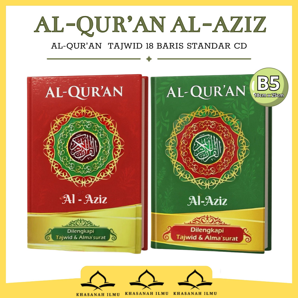 Jual Al Quran Al Aziz Standar CD B5 HC Alquran Kertas Buram 18 Baris ...
