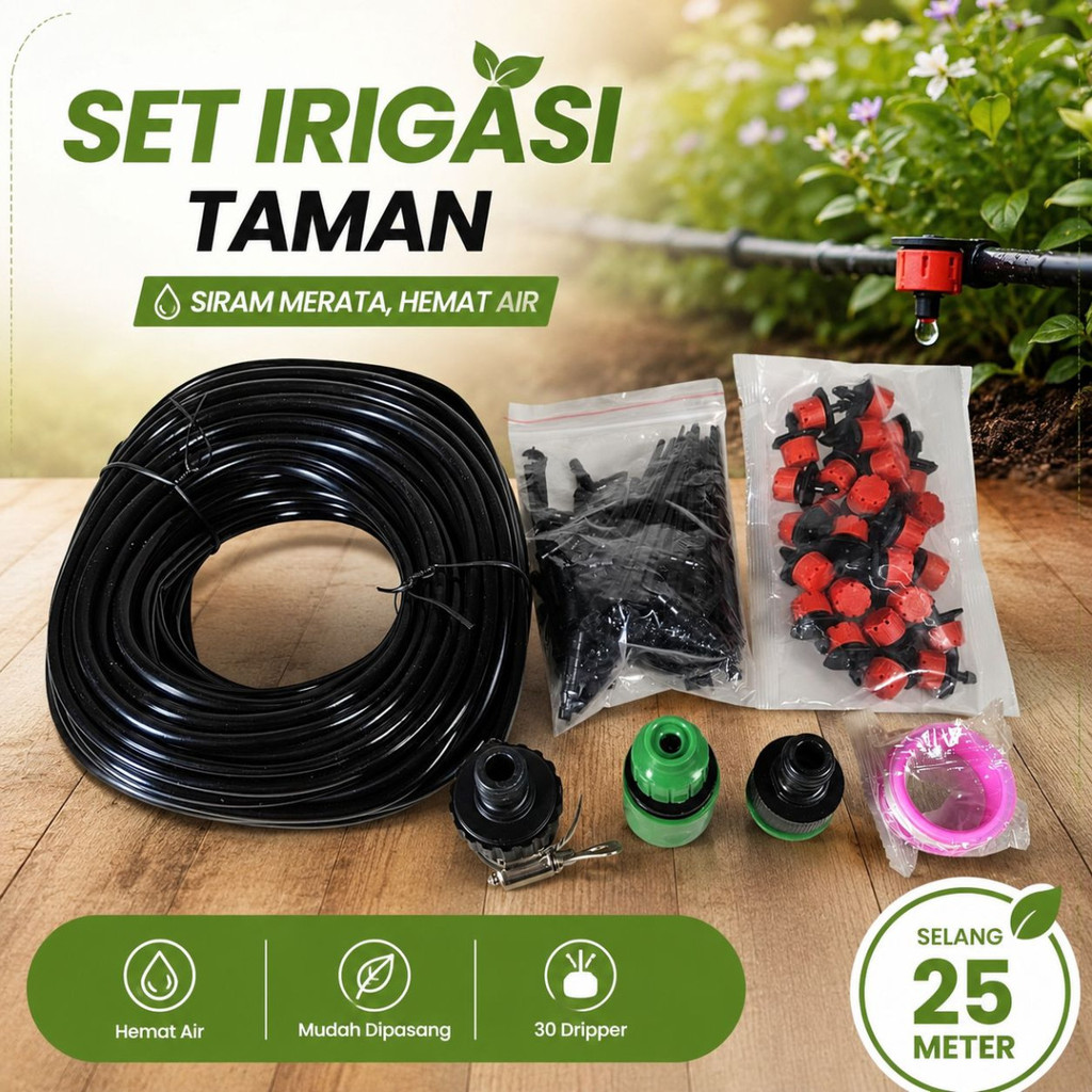 Peralatan Set Irigasi Air Taman Garden Watering Kit - LL-37 Hitam