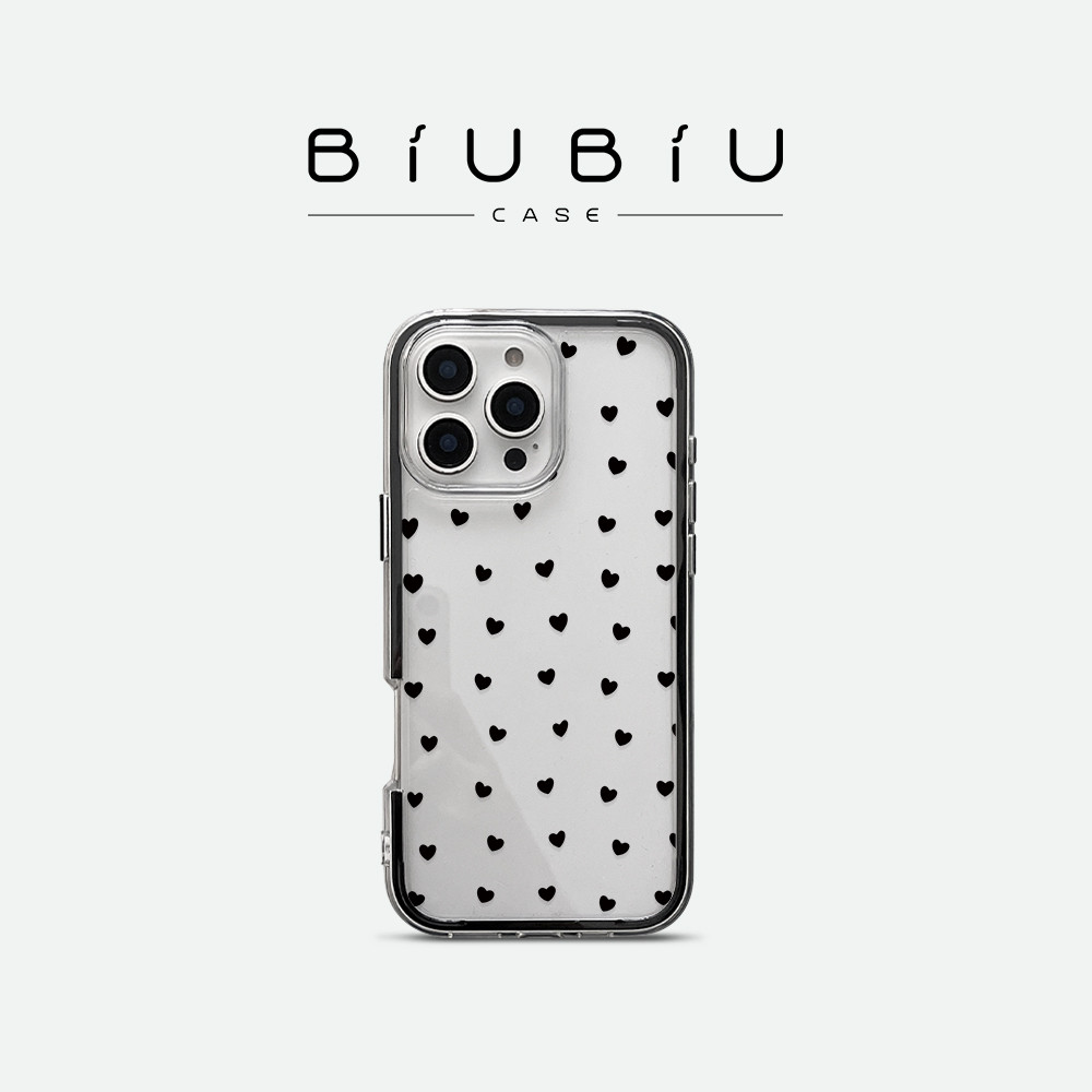 Jual BIUBIU CASE Black Hearts Case Compatible for iPhone 13 14 11 12 15 ...