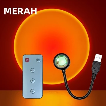 NEW USB RGB Sunset Light Second Generation Wih Remote Control Lampu Tidur Sunset RGB