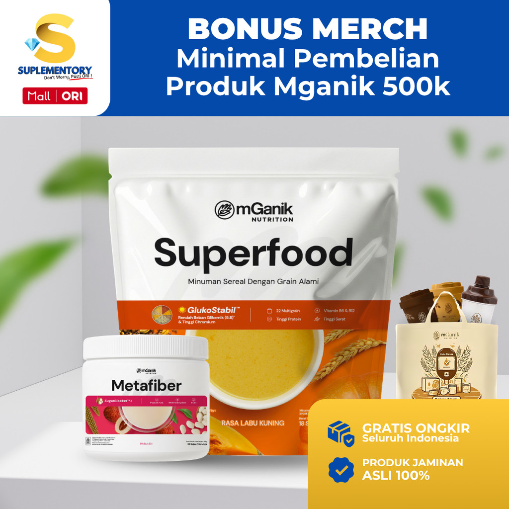 Jual Paket mGanik Multigrain Superfood 1 Pouch 18 Sachet + Metafiber 1 ...