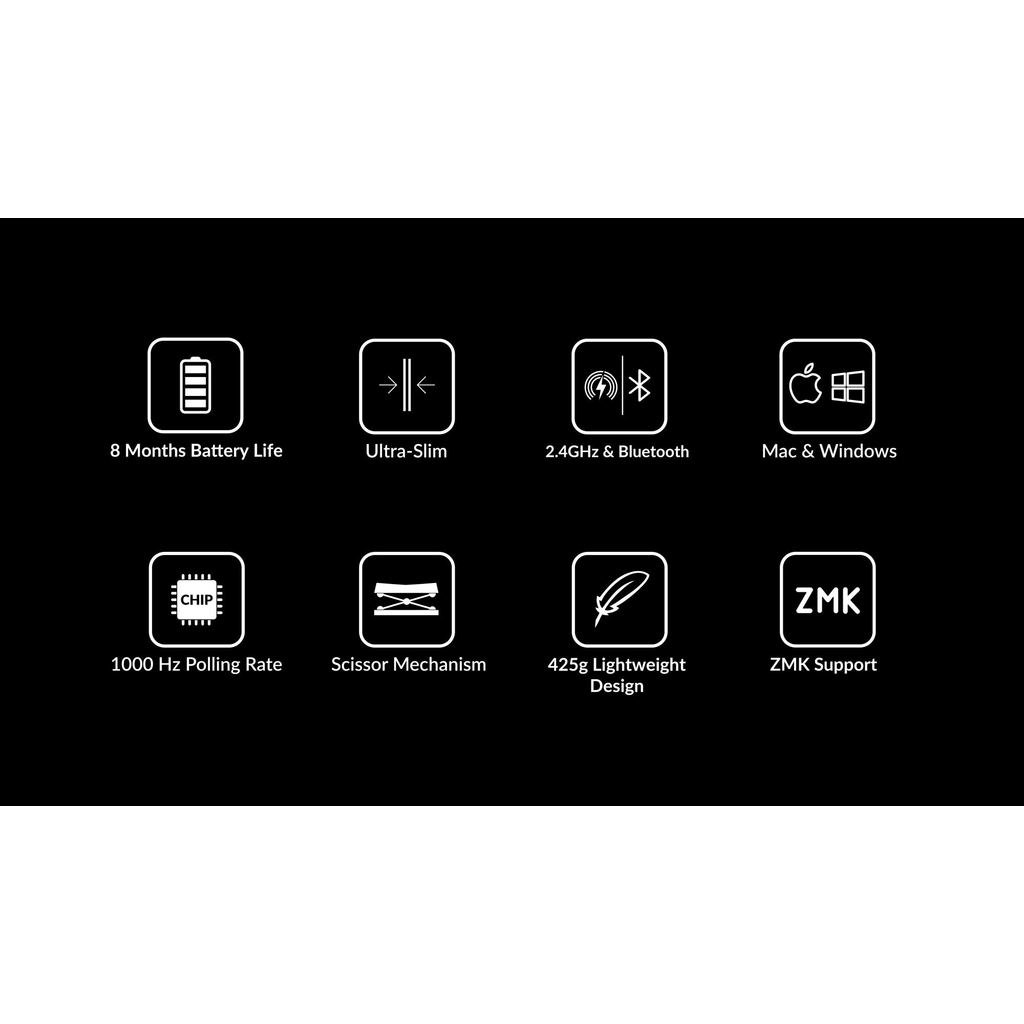 Jual Keyron B1 Pro ZMK Ultra-Slim Wireless Keyboard Portable ...