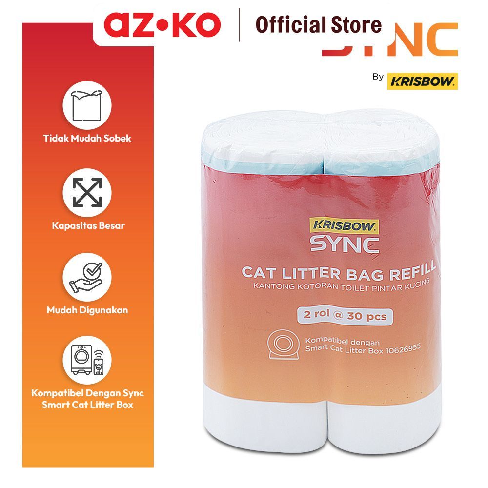 Jual AZKO Krisbow Sync Kantong Kotoran Smart Cat Litter Box Transparan ...