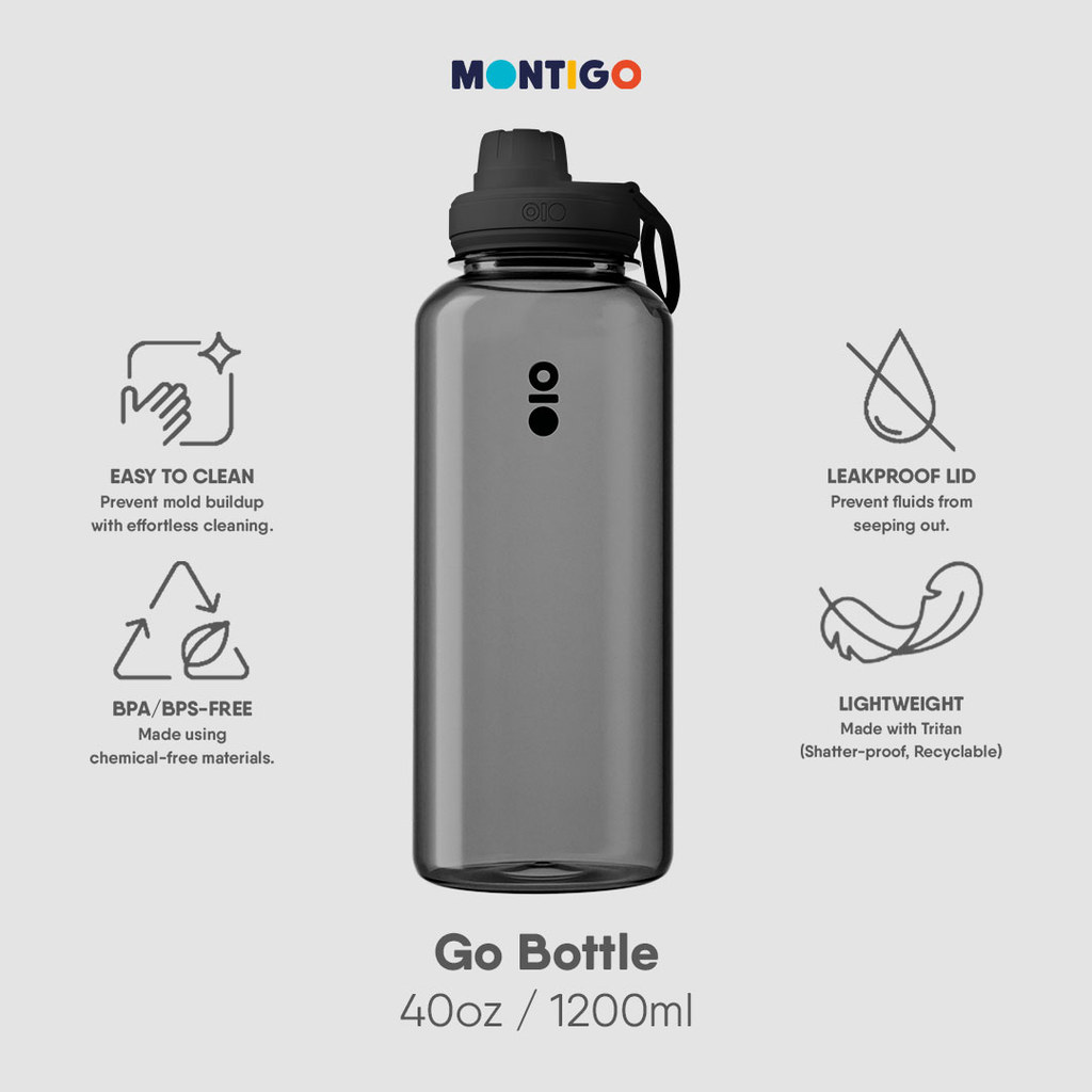 Jual Montigo | Tumbler Go Bottle Collection 40oz - 1200ml Black ...