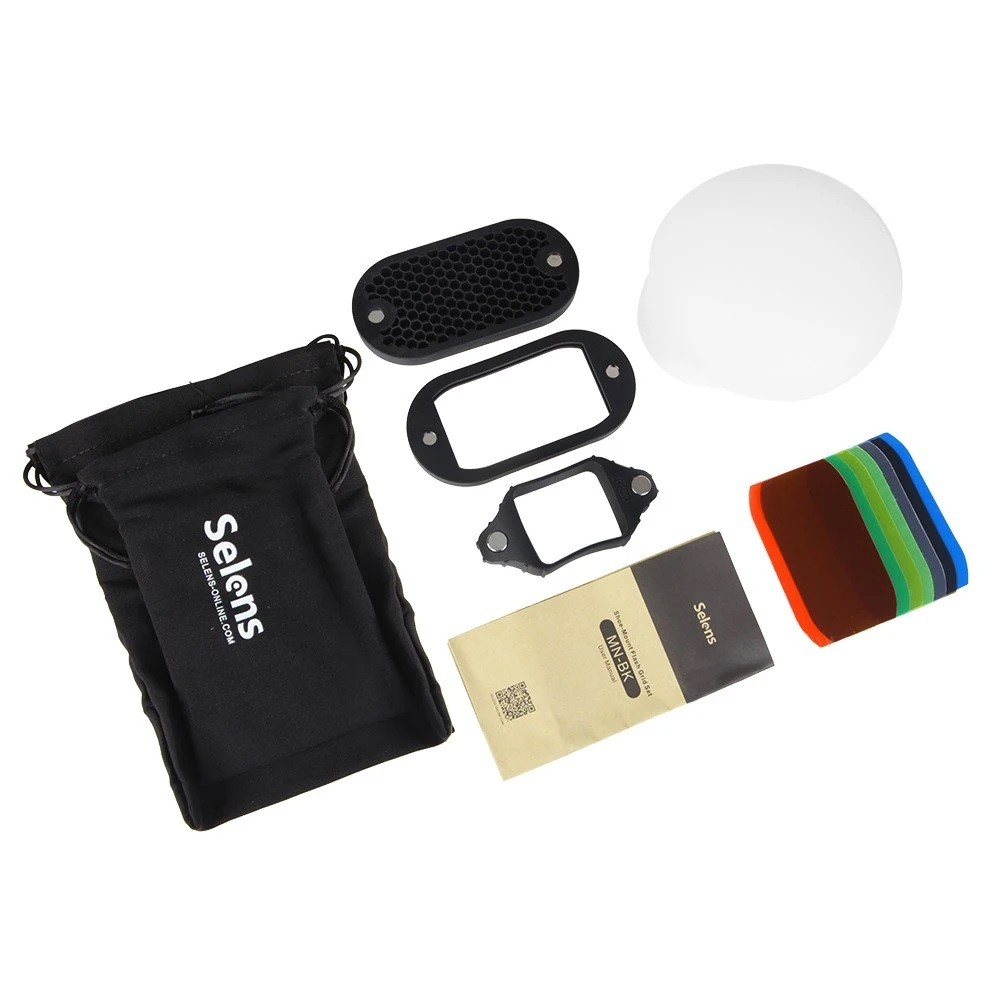 Jual Selens Flash Diffuser 2 in 1 Universal Honeycomb Grid 7 Color Gels ...