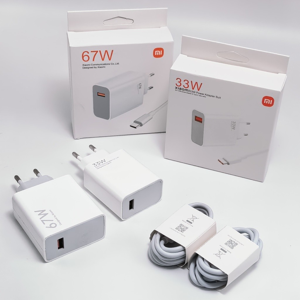 Xiaomi 33W/67W Power Adapter+ Kabel Type-C Turbo Fast Charging Original 100%