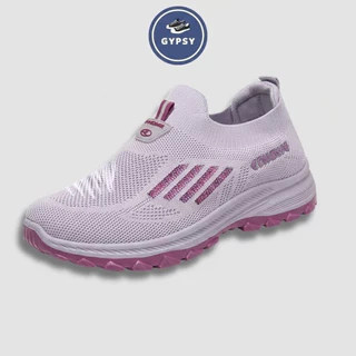 Gypsy - Sepatu Wanita Tanpa Tali Bahan Rajut Sneakers Cewek Import Sport Olahraga XGYD5