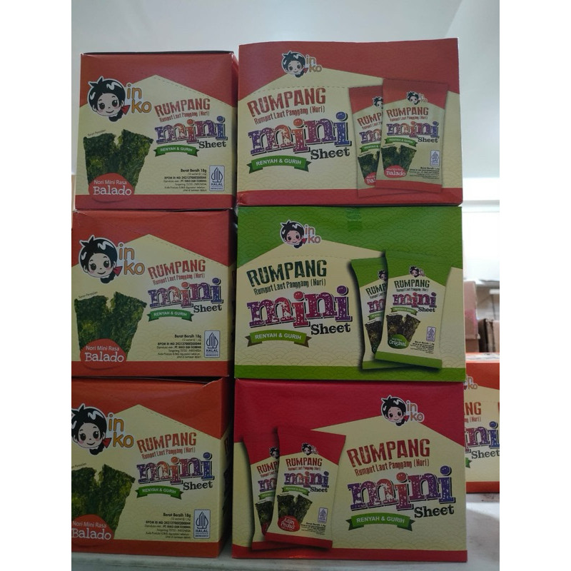 Jual Rumpang Mini Sheet Rumput Laut Panggang 1,5 Gr Isi 12 Pc | Shopee ...