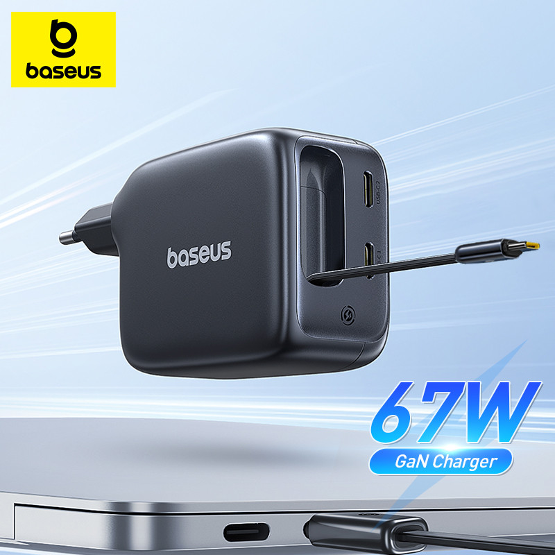 Jual Baseus 67W Travel arger GaN arger With USB C Retractable Cable ...