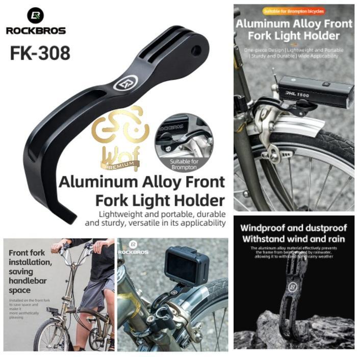 Jual ROCKBROS FK-308 Light Holder Front Fork Bracket GoPro Sepeda ...