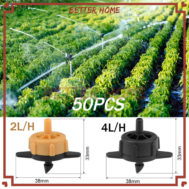 50PCS Dripper Emiter 2 4 8 liter / jam system tetes selang PE Irigasi tanaman