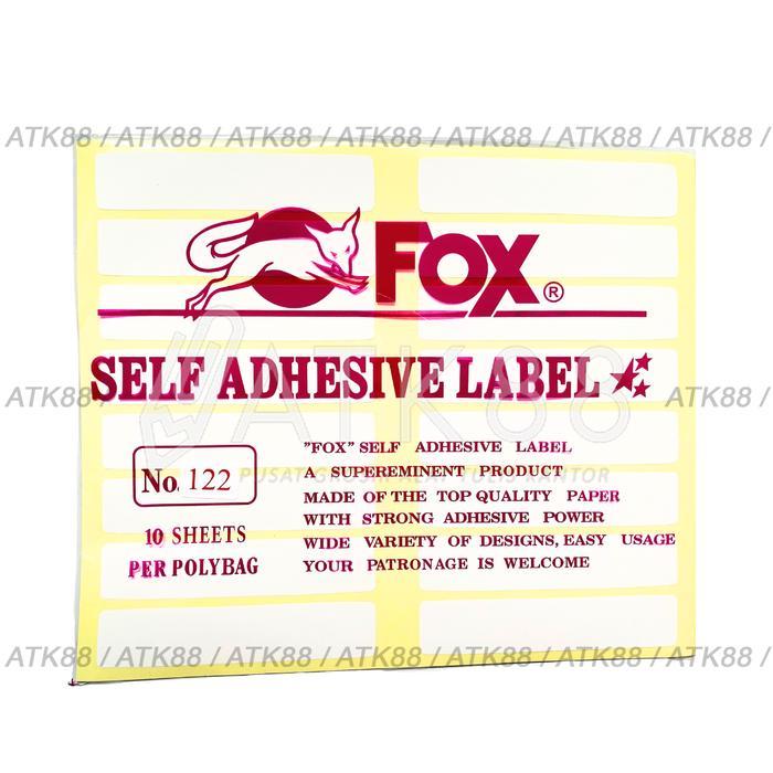 Jual Kertas / Label Stiker Fox No. 122 uk. 17 x 85 mm Persegi Panjang ...