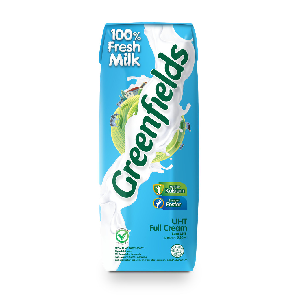 Jual Greenfields UHT Full Cream 250 mL - Susu UHT Medium Pack | Shopee ...