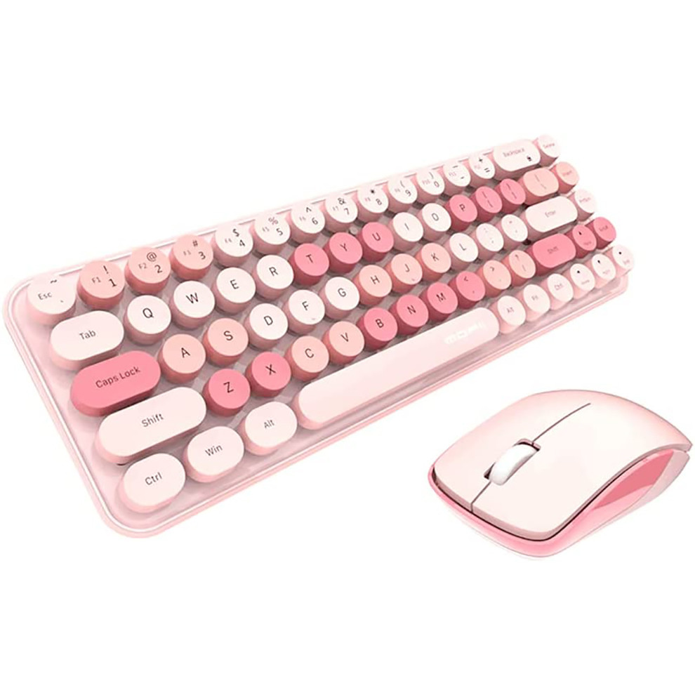 Jual Mofii Pink Keyboard and Mouse Wireless Cute Colorful 68 Round ...