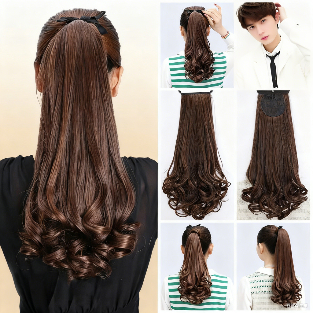 Jual Ikat Rambut Wig Keriting 38cm/48cm, Gaya Ekor Kuda dengan ...